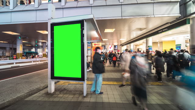 Time lapse Billboard with green screen