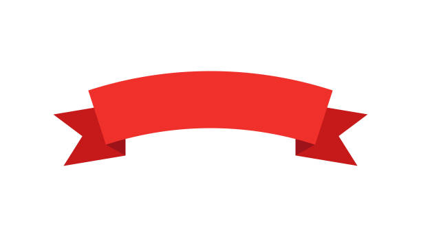 istock Red Ribbon. Red blank promo stickers. labels, sale tags. Vector illustration 1454506135