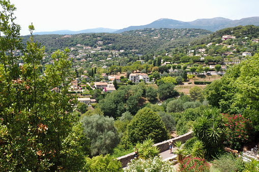 View of Saint-Paul de Vence with the houses and nature
