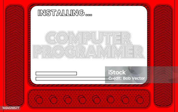 Computer Cartoon Message Cartoon Computer With The Word Computer Programmer Message Of A Screen ...