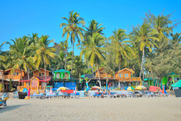 istock Colourful beach hotels by the Palolem sea beach. 1454512548