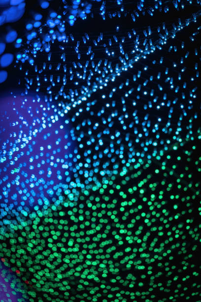 LED light bulbs blue green variation stock photo