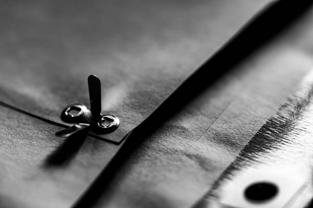 manilla envelope with reinforced hole and metal folding clasp. High quality photo