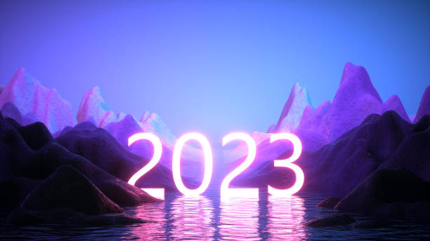 istock 2023 neon lighting text on futuristic landscape dark sea 1454520053