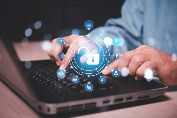 istock man hand work with laptop unlock central lock cyber security key to acquiring personal financial transaction technology 1454520719