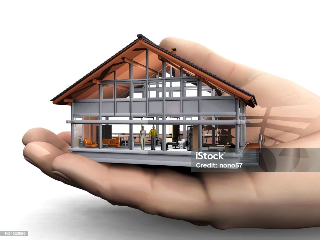 house in the hand Architecture Stock Photo
