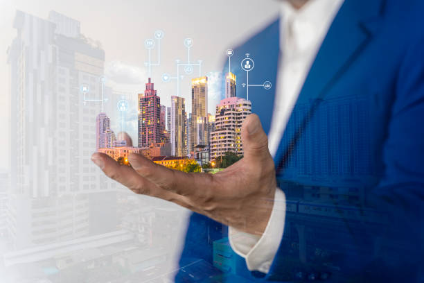 istock Advanced communication and global internet network connection in smart city . Concept of future 5G wireless digital connecting 1454526892
