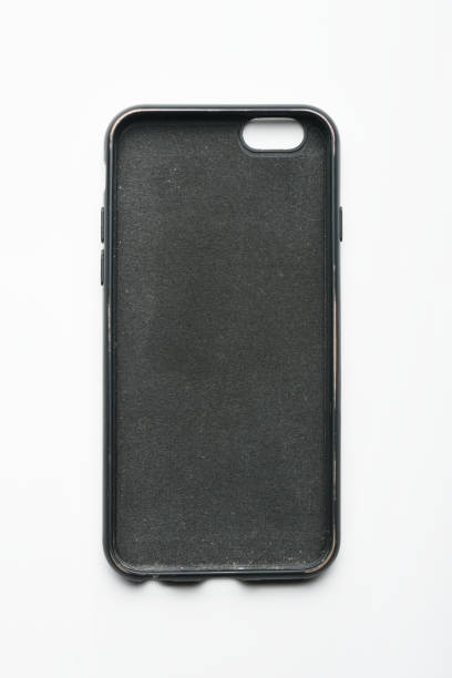 Old phone case on the white background, phone cover