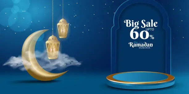 Vector illustration of Ramadan banner layout