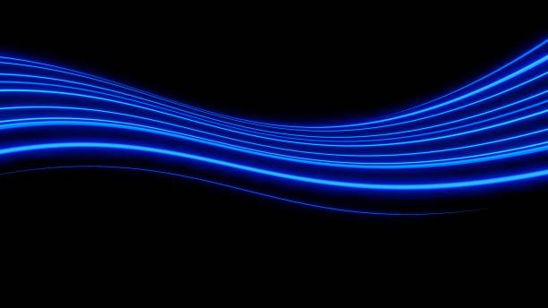 istock 3d render motion line of speed and power or light trails. High-speed light with curve movement beam. 5G Technology fast and futuristic background. Abstract motion blur. 1454532672