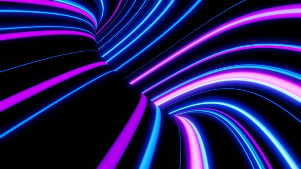 istock 3d render motion line of speed and power or light trails. High-speed light with curve movement beam. 5G Technology fast and futuristic background. Abstract motion blur. 1454532673