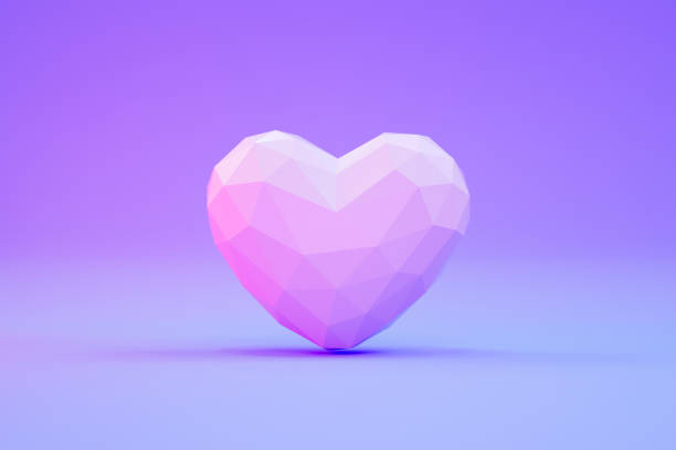 Valentine's Day Heart on Purple Background stock photo