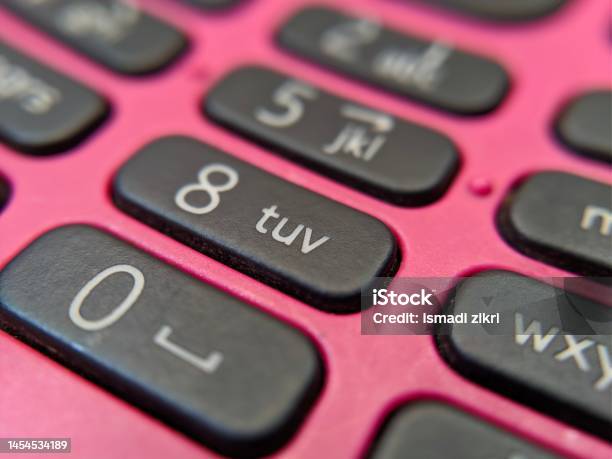 Closeup Of Red Nokia Keypad Phone Stock Photo - Download Image Now - Business, Color Image, Connection