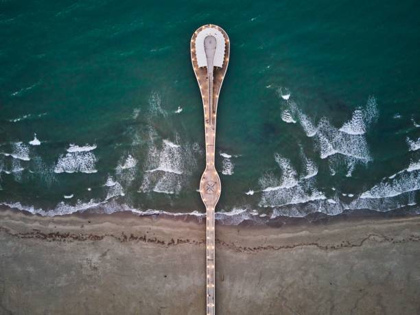 istock Aerial drone shot of Punta del Este beach view 1454538346