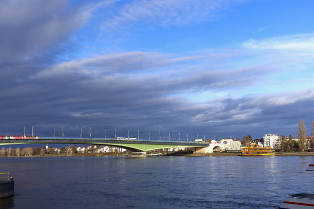 istock Famous Kennedybrucke Bridge over a calm coast in Germany 1454543375