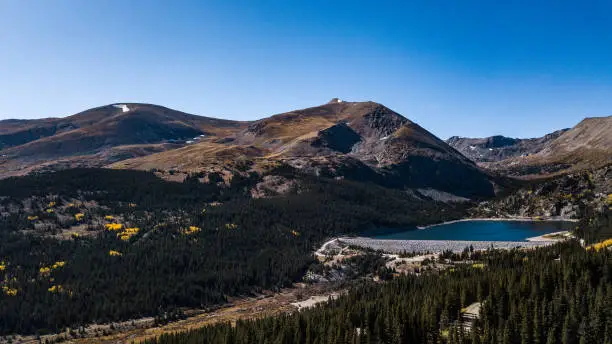 Photo of Scenic Rocky Mountains or the Rockies on a sunny autumn day, Colorado, USA