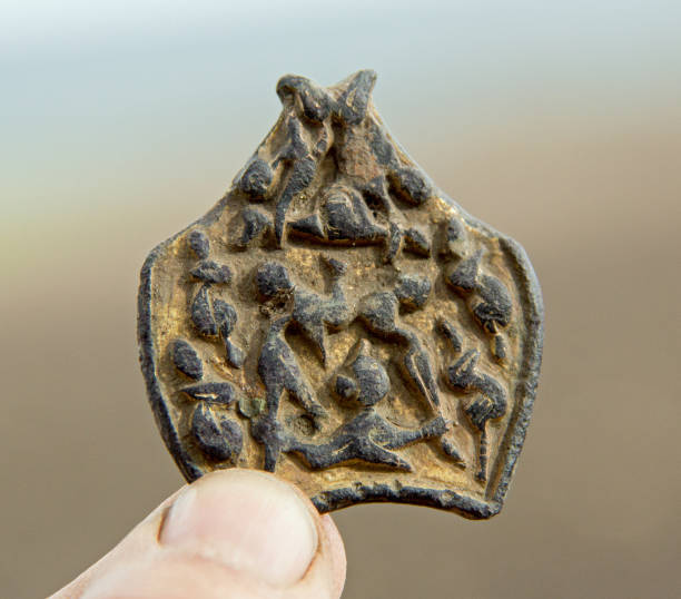 istock Closeup shot of  Middle age pendant on blurred backgrou 1454545663