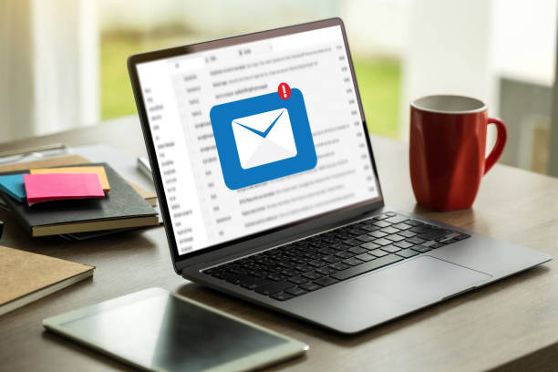 istock Mail Communication Connection message to mailing contacts phone Global Letters Concept 1454547885