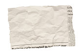 Cutting from a newspaper, isolated on white, with plenty of space for your copy