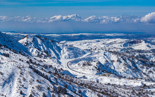 istock Top view of a snow scape 1454548984