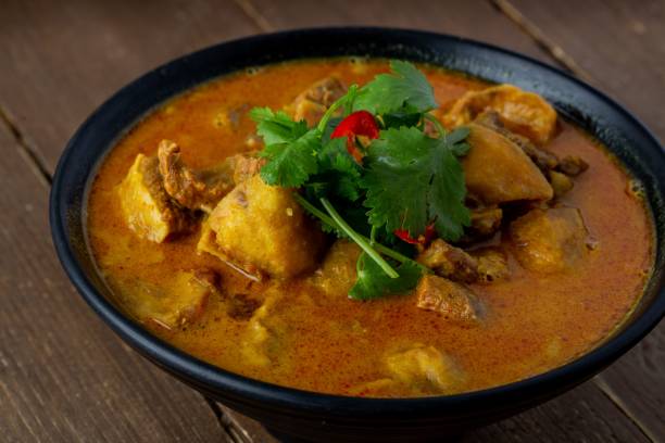 istock Serving of fresh curry soup 1454551780