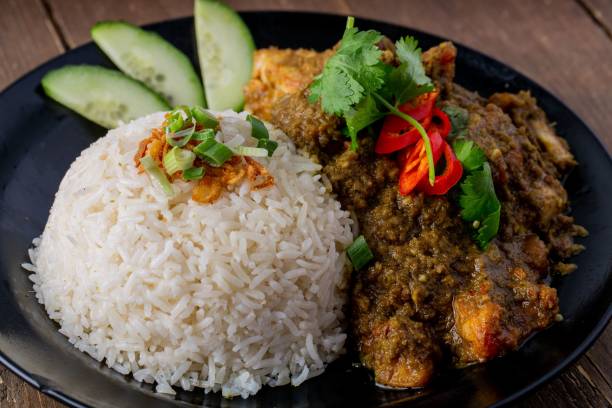istock Close-up shot of rice served with a side dish 1454551853