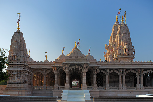 01 03 2009 Exterior View Of Akshar Dwar Baps Swami Narayan Temple Bhavnagar district Bhavnagar Gujarat Indiaå