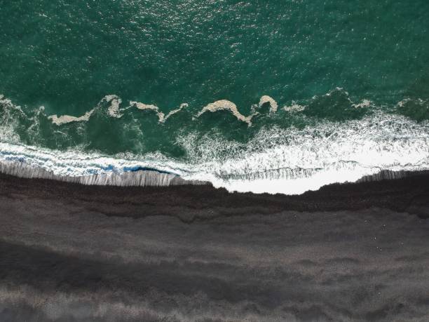 istock Aerial view strong waves on the beach 1454552551