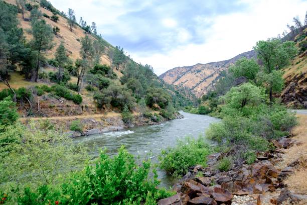istock Natural landscape view of a river running through a mountain area 1454553923