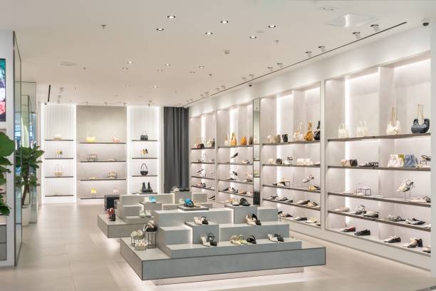 istock Luxury fashion store with white interior 1454555839