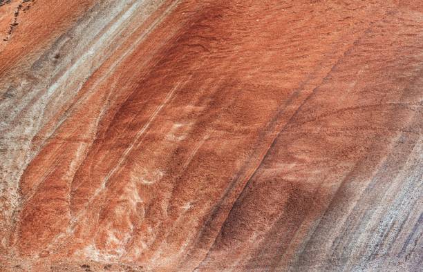 istock Texture of slope of colored red mountain 1454560035