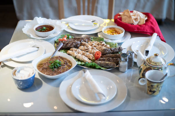 istock Plated Mediterranean food on the table 1454561251