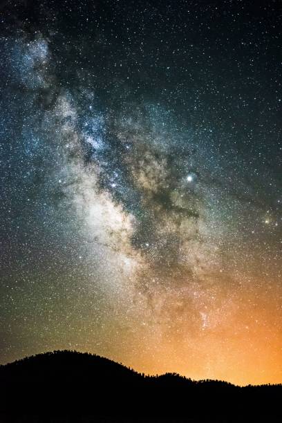 istock Beautiful stary night over a mountain landscape 1454561313