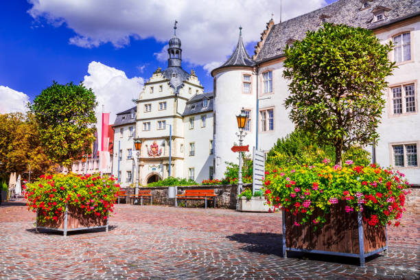 バート・メルゲントハイム、ドイツ。バイエルン州の有名なロマンチック街道のルート。 - rothenburg old town tourism travel ストックフォトと画像