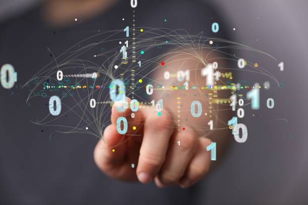 istock 3d render design of a man interacting with digital connected numbers 1454561725