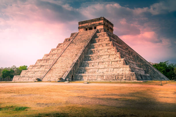 istock Chichen Itza, Mexico - Famous pyramid El Castillo, Kukulcan ruins of Maya civilization. 1454562415