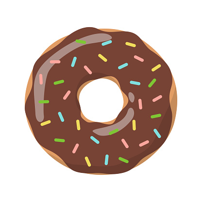 Vector doughnut isolated on white background