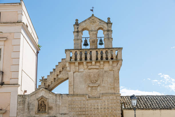 istock Old church tower with bells 1454564816
