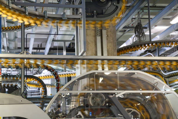 istock Printing press conveyor belt in a factory 1454565042