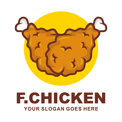 Fried chicken logo design vector illustration