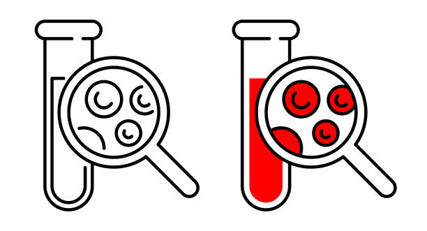 illustrations, cliparts, dessins animés et icônes de test sanguin - icône 3d de comptage complet - cell cancer cell bacterium human cell