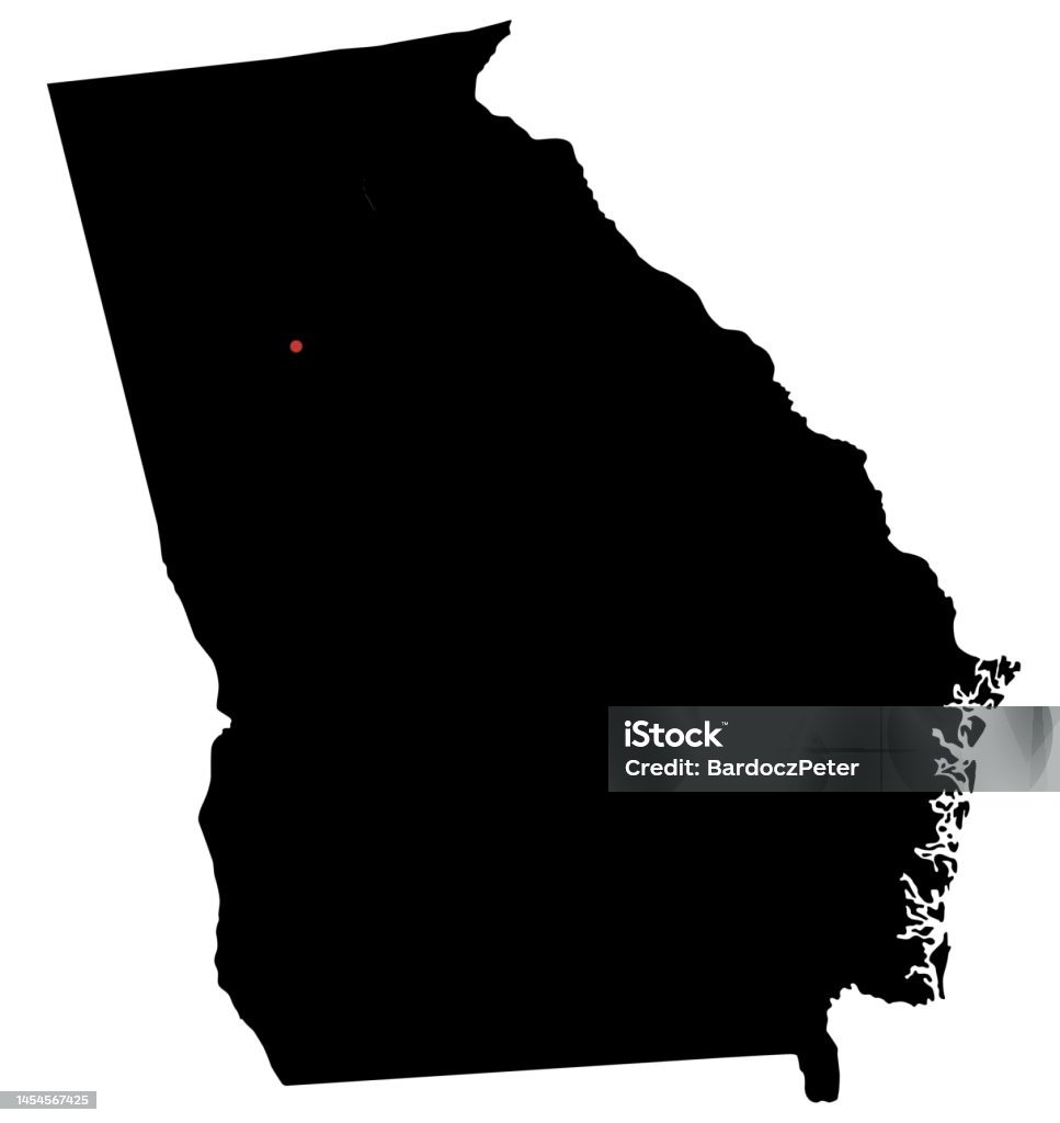 Highly Detailed Georgia Silhouette Map Stock Illustration - Download