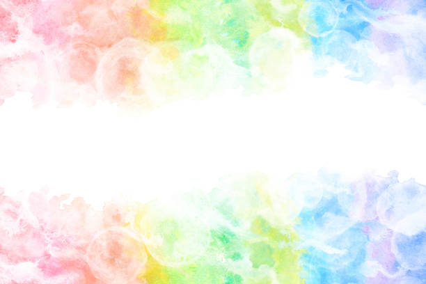 istock abstract rainbow color wave, natural grunge watercolor background, colorful illustration, cloud and sky 1454569882