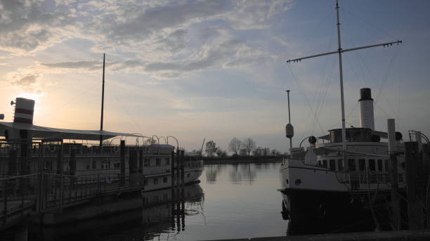 istock Historical ships at lake constance after sunset 1454573552