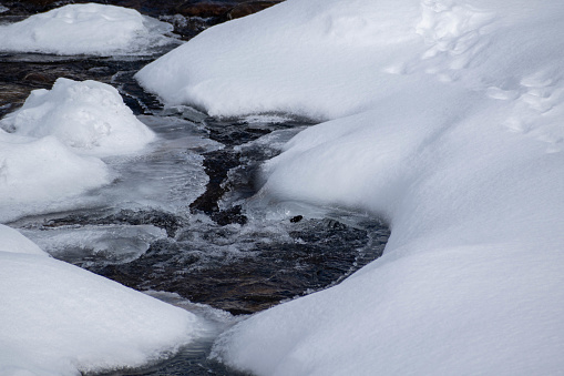 Stream where the snow has begun to melt