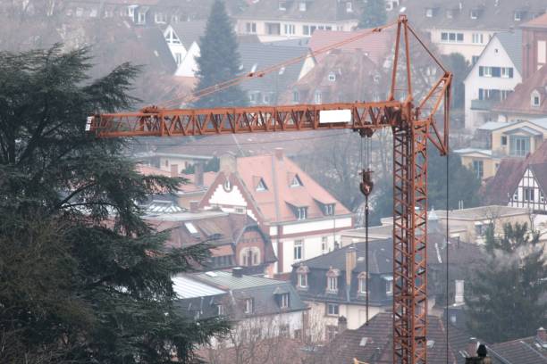 istock Crane with buildings in Neuenheim, Germany 1454583472