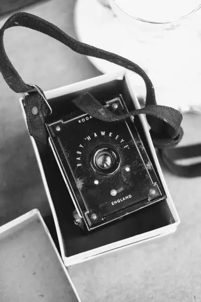 Photo of Antique Baby Hawkeye Kodak camera 1930s