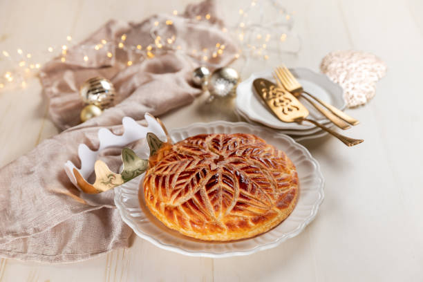 Galette des rois during the epiphany stock photo