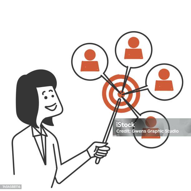 Target Store Dooodle Drawing Hand Drawn Doodle Target Customer Concept Arrow Illustration Vector ...
