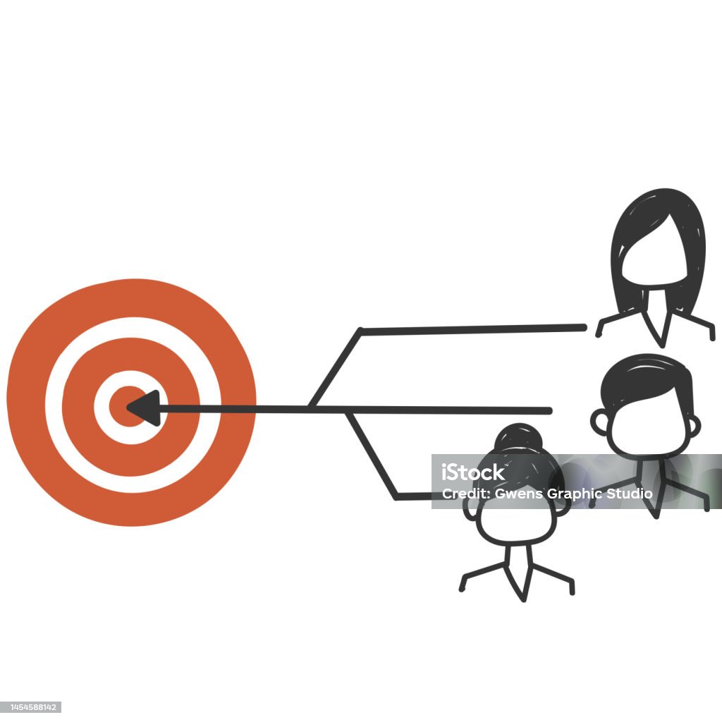 Target Store Dooodle Drawing Hand Drawn Doodle Target Customer Concept Arrow Illustration Vector ...